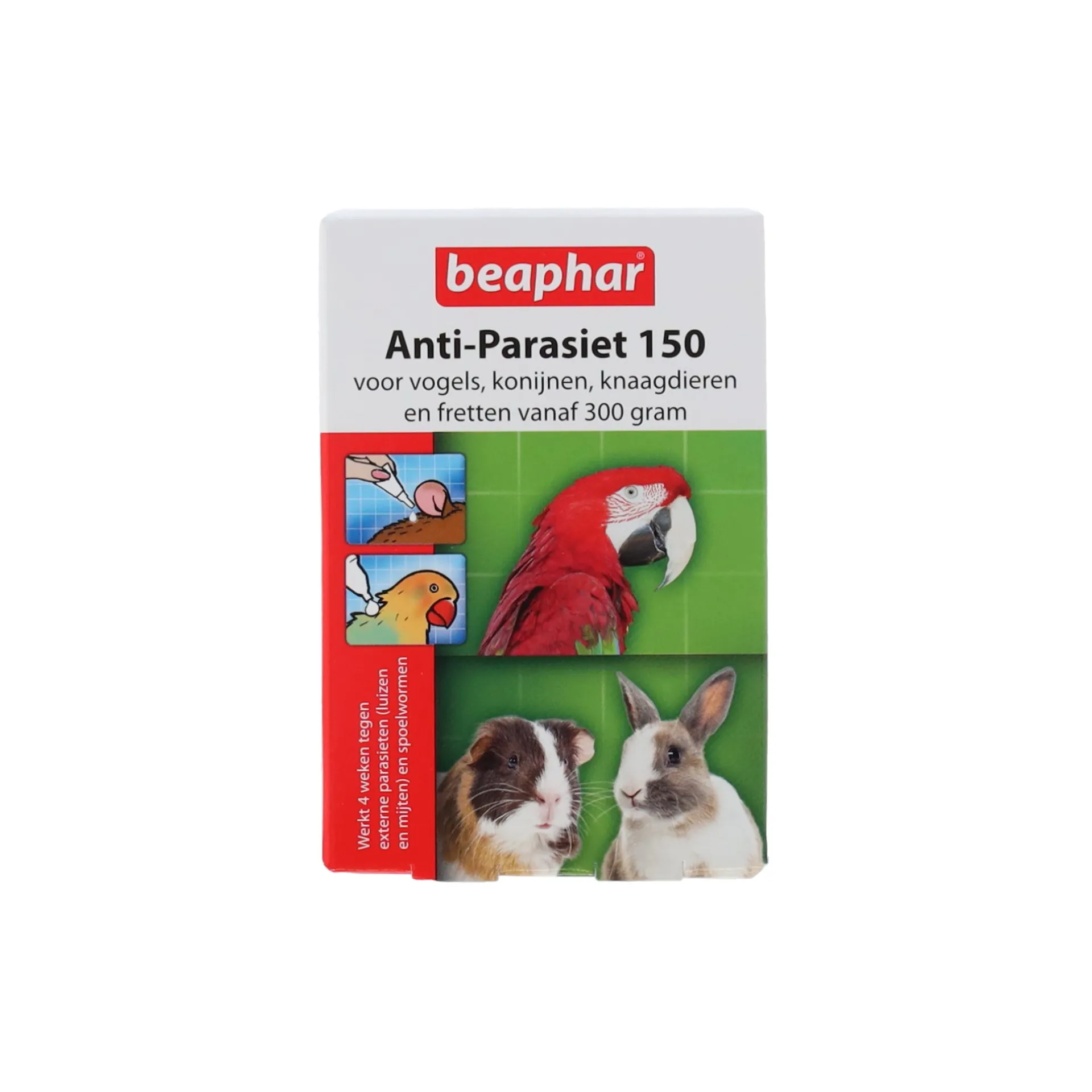 anti-parasiet-150-knaagvogel-3-IlmusbrN-0.webp Online Beaphar Anti-parasiet 150 Knaag/vogel +300g 4st