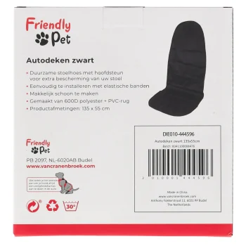 Clearance Friendly Pet Autodeken Zwart 135 X 55 Cm