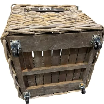 Hot Van Der Leeden Bak Rotan Met Wielen Vierkant 40 X 40 Cm