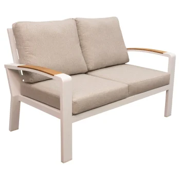 Clearance Bois Le Duc Bank 2-zit Foxton Wit Met Kussens