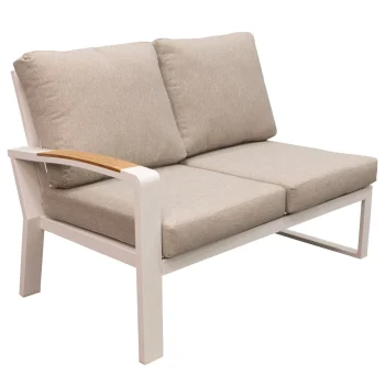 New Bois Le Duc Bank 2-zit Links Foxton Wit Met Kussens