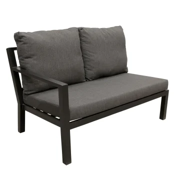 Discount Bois Le Duc Bank 2-zit Rechts Brozzi Zwart Met Kussens