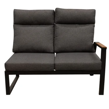 Hot Bois Le Duc Bank 2-zit Rechts Harston Zwart Met Kussens