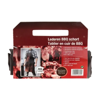 Clearance Barbecue Schort Leder Bruin