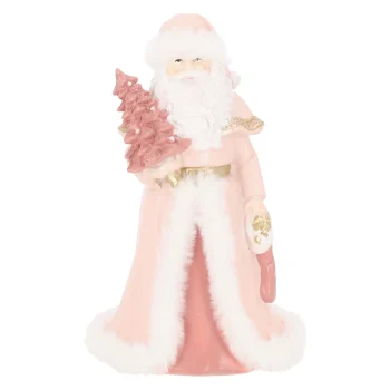 Best Beeld Kerstman Roze 23 Cm