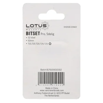 Hot Lotus Bitset Pro 5-delig Torx 15-20-25