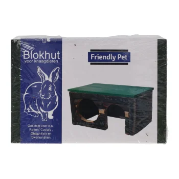 New Friendly Pet Blokhut Hout Medium