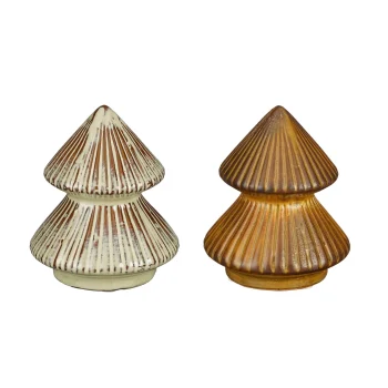 Sale Mica Decorations Boom Deco Glas Bruin Groen 11cm