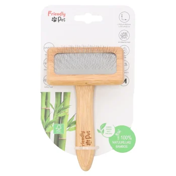 New Friendly Pet Borstel Huisdier Glad M Bamboo FP