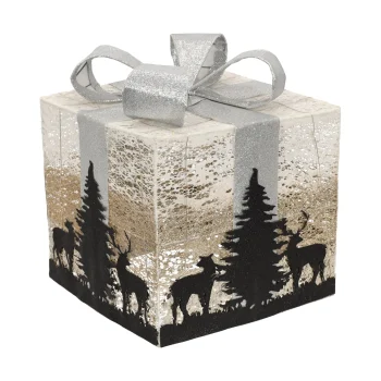 Online Cadeauset LED Bomen Rose Zilver 3-delig