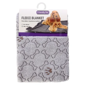 New Friendly Pet Deken Hond Poot 70x100cm Grijs