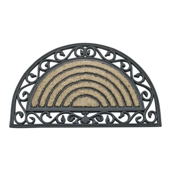 New Van Cranenbroek Deurmat Rubber-kokos Halfrond 45x75cm