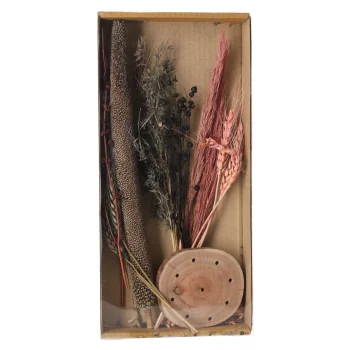 Online Natural Collections Dried Flower Wooden Base 15 X 30 Cm Pink