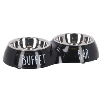 Hot Friendly Pet Eetpot Duo Buffet Zwart 2x230ml