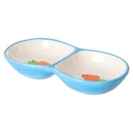 Online Friendly Pet Eetpot Knaagdier Ozzy Keramisch Dubbel Blauw 16x8x3cm