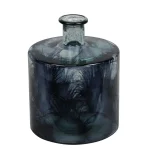 Outlet Natural Collections Fles Glas Recycle Blauw 20 X 20 X 26 Cm