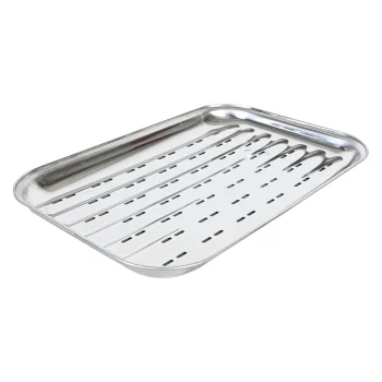Clearance Grillplaat RVS 34,5 X 24,2 X 2,5 Cm