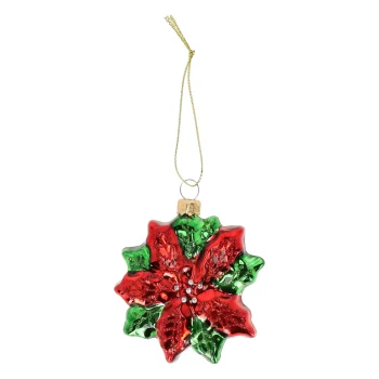 Hot Hanger Glas Kerstster Klein Rood