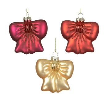 Discount Hanger Glas Strik Roze Rood 8 Cm