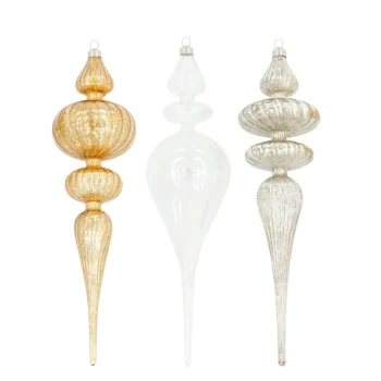 Sale Natural Collections Hanger Glas Wit Goud 8 X 30 Cm