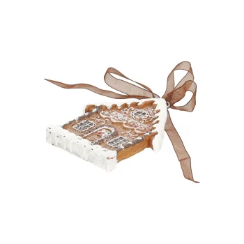 New Hanger Huis Gingerbread Wit 9 Cm