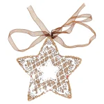 Clearance Hanger Ster Gingerbread Wit 8 Cm