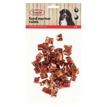 Outlet Smulti Hondensnack Eend Marmer Cubes 85 G