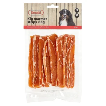 Discount Smulti Hondensnack Kip Marmer Strips 85g