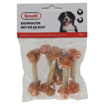 Hot Smulti Hondensnack Kip Met Rijst Bot 80 Gr