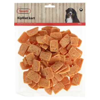 Clearance Smulti Hondensnack Kipfilet Kort 500 G