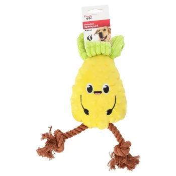 New Friendly Pet Hondenspeelgoed Ananas+touw Geel 33cm