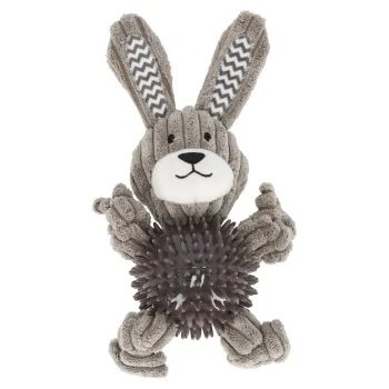 New Friendly Pet Hondenspeelgoed Gommy Konijn + Bal TPR Grijs 27cm
