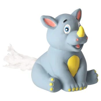 Clearance Friendly Pet Hondenspeelgoed Latex Neushoorn 9cm