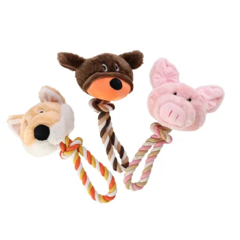 New Friendly Pet Hondenspeelgoed Plush Hoofd+lus 30cm Assorti