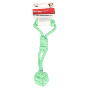 Outlet Friendly Pet Hondenspeelgoed Touw+bal Gr/bl 33cm