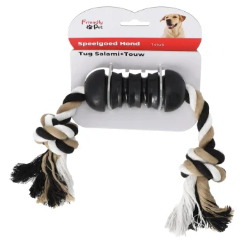 Clearance Friendly Pet Hondenspeelgoed Tug Salami + Touw