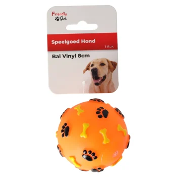 Online Friendly Pet Hondenspeelgoed Vinyl Bal 8cm