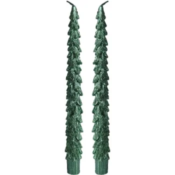 Clearance Decoris Kaars Diner Boom 25 Cm Groen 2st.