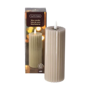 Clearance Lumineo Kaars LED 22 Cm Warm Grijs