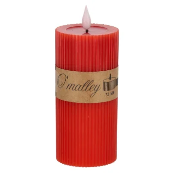 Online O'malley Kaars Rib Melt LED 7 X 15 Cm Rood