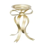 Hot Mica Decorations Kandelaar Strik Champagne 17 X 14 X 20 Cm