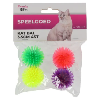 Outlet Friendly Pet Kattenspeeltje Bal 3.5cm 4st Assorti
