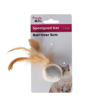 Discount Friendly Pet Kattenspeeltje Bal+veer 5cm FP