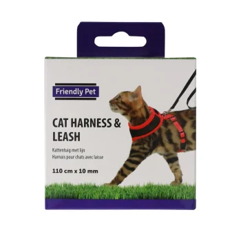 Fashion Friendly Pet Kattentuig Zwart/rood 10mmx110cm