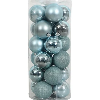 Online O'malley Kerstbal 4cm Mix Koker 24st Iceblue