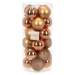 New O'malley Kerstbal 4cm Mix Koker 24st Soft Copper