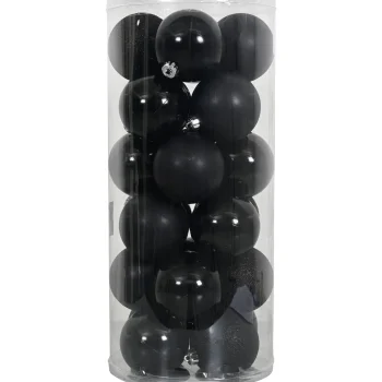 Hot O'malley Kerstbal 4cm Mix Koker 24st Zwart