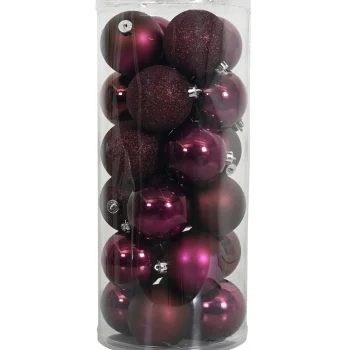 Discount O'malley Kerstbal 6cm Mix Koker 24st Ruby Red
