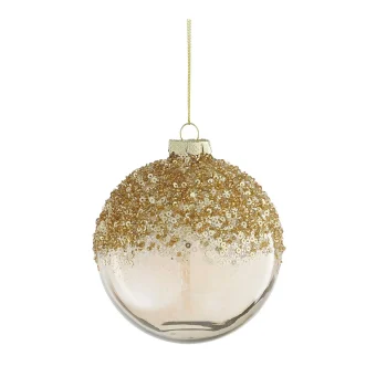 Discount Mica Decorations Kerstbal Glas Champagne 10 Cm