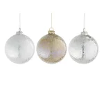 Fashion Mica Decorations Kerstbal Glas Zilver Goud 10cm